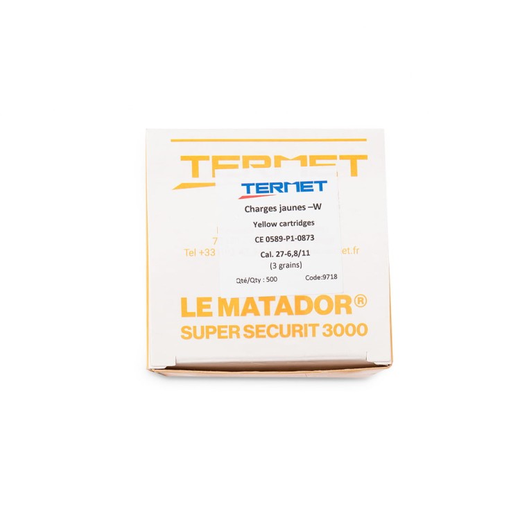 Ładunki do aparatu ubojowego Matador 27mm żółte 500 szt.