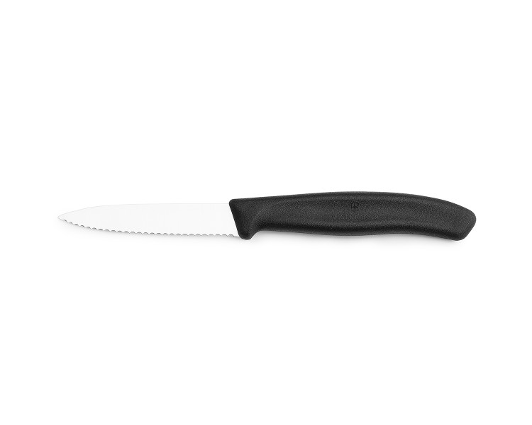 Nóż do warzyw Victorinox 6.7633 - 8 cm prosty z ząbkami czarny