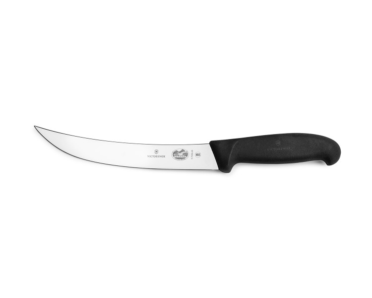 Nóż rzeźniczy Victorinox 5.7203.20 - 20 cm wygięty czarny z gładkim ostrzem