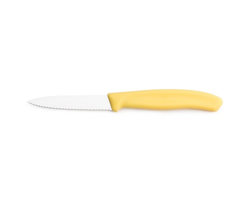 Nóż do warzyw i owoców Victorinox 6.7638.C1 - 8 cm prosty z ząbkami żółty