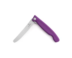 Nóż do warzyw składany Victorinox 6.7835.FC1 - 11 cm z ząbkami fioletowy