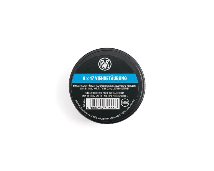 Ładunki do aparatu ubojowego RWS 9 x 17 mm niebieskie 50 szt.