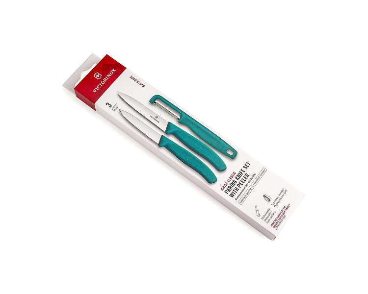 Zestaw Victorinox 6.7114.33C1 - 2 noży z obieraczką turkusowy
