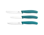 Zestaw 3 noży kuchennych Victorinox 6.7114.34C1  - turkusowy