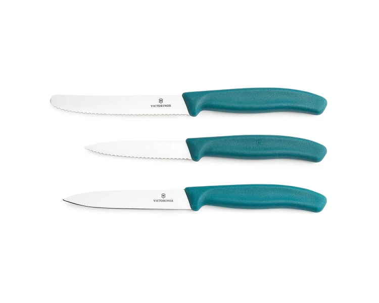 Zestaw 3 noży kuchennych Victorinox 6.7114.34C1 - turkusowy