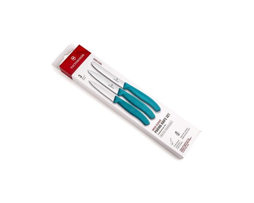 Zestaw 3 noży kuchennych Victorinox 6.7114.34C1 - turkusowy