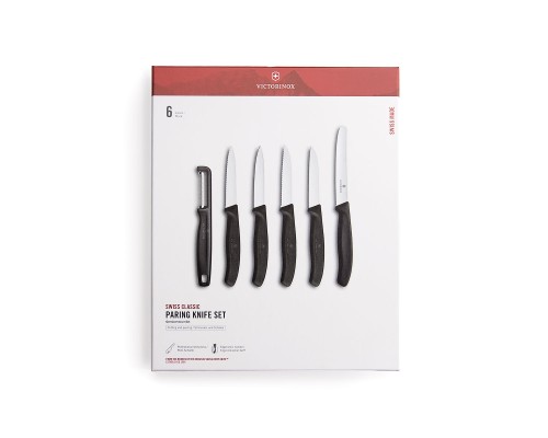 Zestaw 5 noży kuchennych i obieraczki Victorinox 6.7113.61G czarny