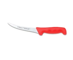 Nóż masarski Polkars nr 2 -  wygięty twardy 15 cm czerwony